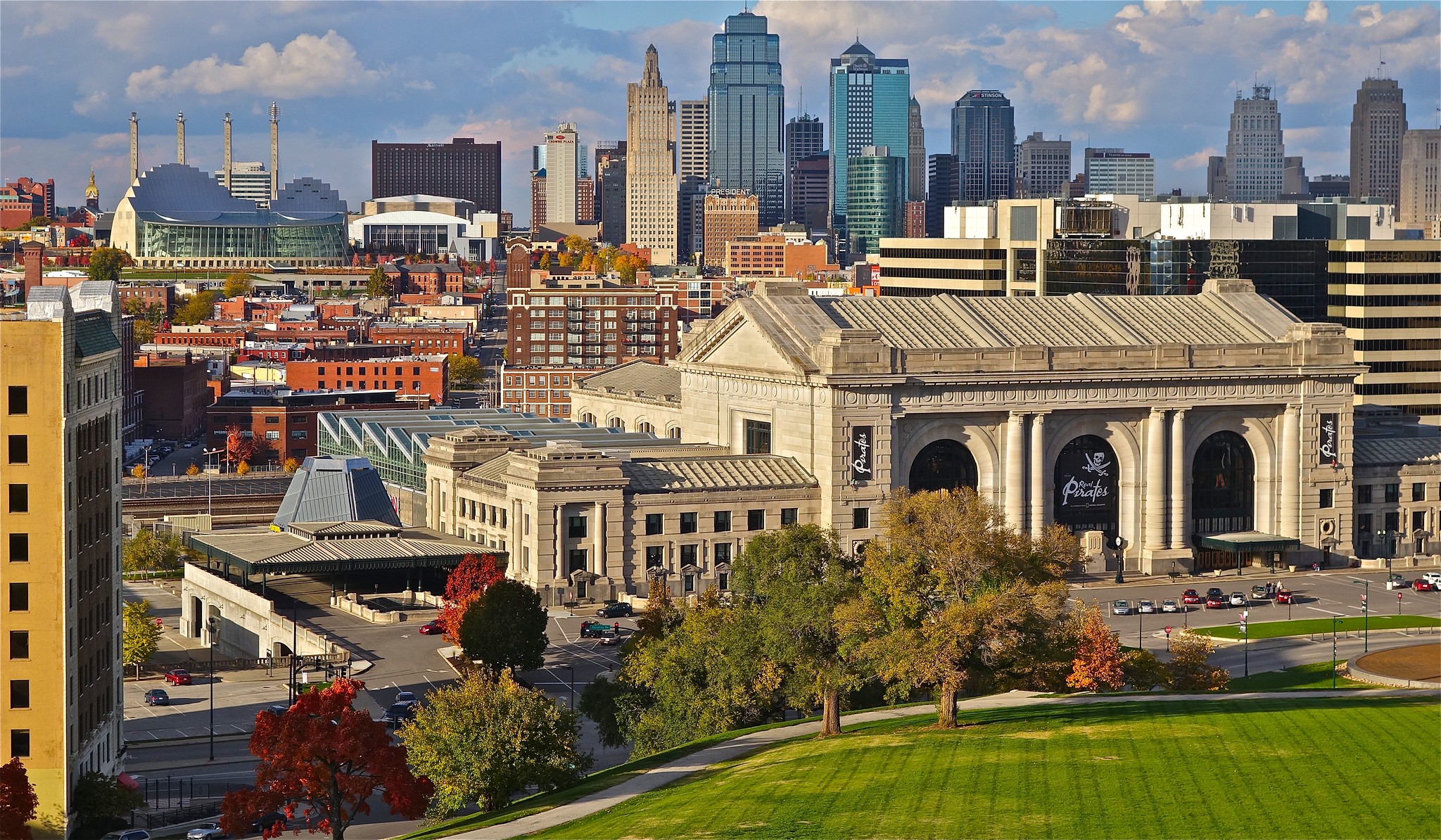 Kansas City skyline viewed from the Liberty Memorial grounds